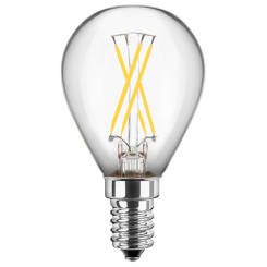 LED Filament Glühfaden Tropfen 230V 4W E-14 2700K Glas klar (EEK: A++) 