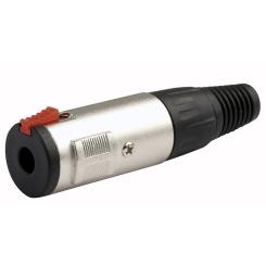 DAP 6,3mm Stereo Klinkenbuchse für Kabelmontage, Nickel, Ring schwarz 