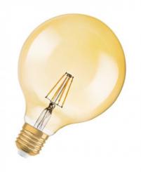 Osram Vintage 1906 LED DIM Classic Globe125 Filament Gold 6.5-51W/824 E27 650lm ultra warmweiß dimmbar (EEK: E) 