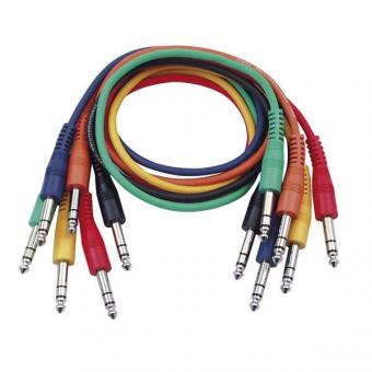DAP FL12 - 6 farbige Patch Kabel 6,3mm Stereo Klinke,  30cm 