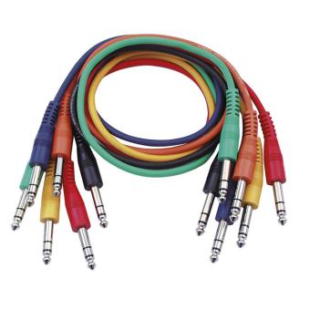 DAP FL12 - 6 farbige Patch Kabel 6,3mm Stereo Klinke,  60cm 