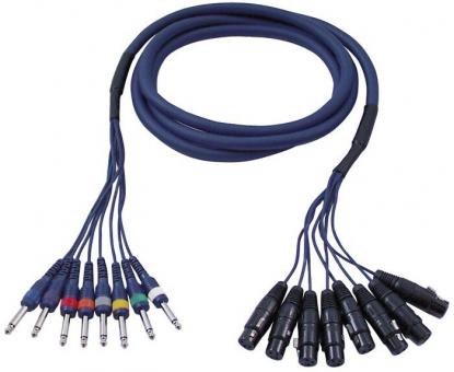 DAP Snake-Kabel FL61 - 8 XLR/F 3 p. > 8 Jack mono 3m 