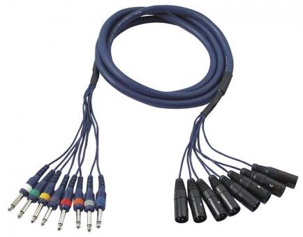 DAP Snake-Kabel FL62 - 8 XLR/M 3 p. > 8 Jack mono 3m 