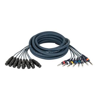 DAP Snake-Kabel FL67 - 8 XLR/F 3 p. > 8 Jack stereo 6m 