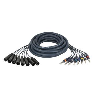 DAP Snake-Kabel FL68 - 8 XLR/M 3 p. > 8 Jack stereo 3m 