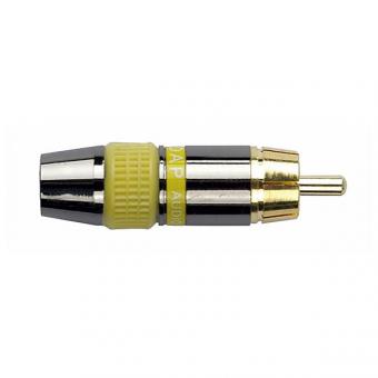 DAP Cinch-Stecker male, Black housing, gelb 