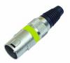 XLR-Stecker kurz,gelb,3-polig,Metall 