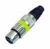 XLR-Kupplung kurz,gelb,3-polig,Metall 